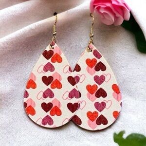 Valentines Faux Leather Earrings!
